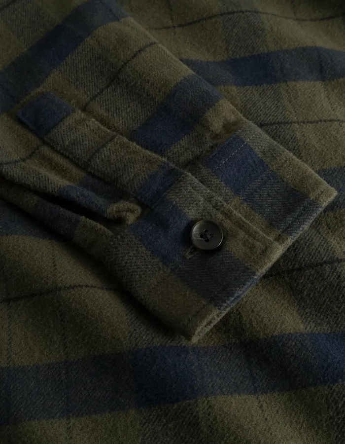 ShirtsOvershirts Men Les Deux Lennon Flannel Check Overshirt 8211 RosinDark Navy