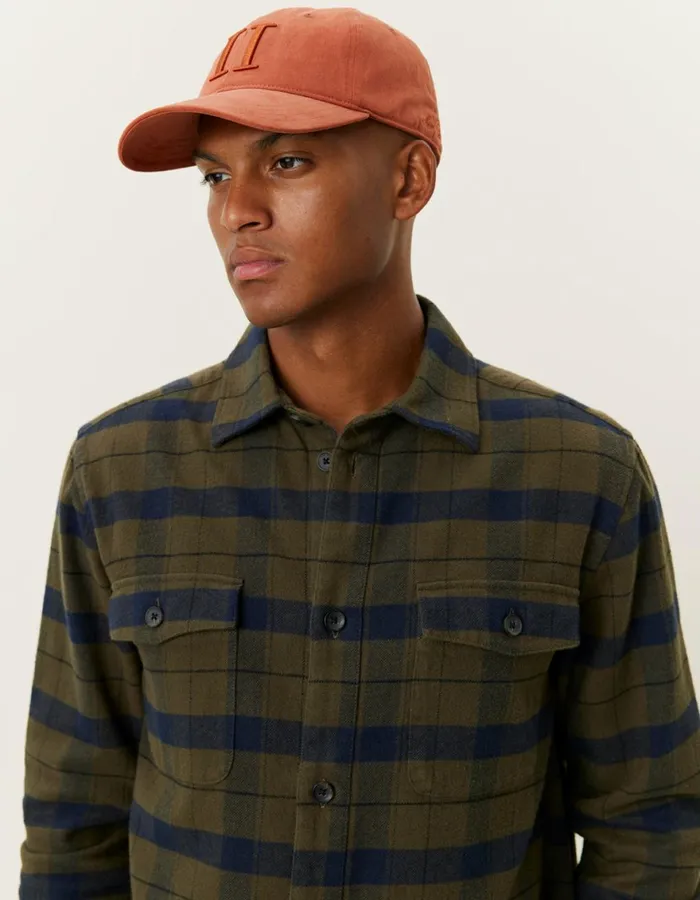 ShirtsOvershirts Men Les Deux Lennon Flannel Check Overshirt 8211 RosinDark Navy