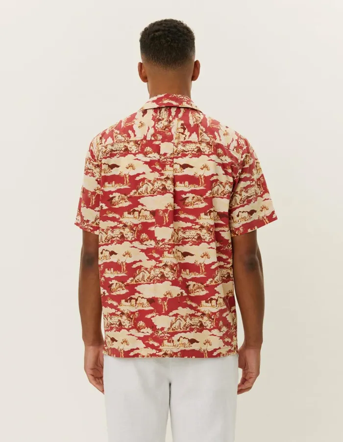 ShirtsOvershirts Men Les Deux Lesley Ruins AOP SS Shirt 8211 Bossa NovaSummer Melon