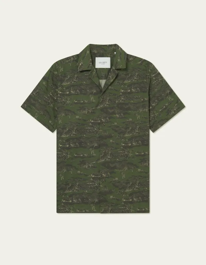 ShirtsOvershirts Men Les Deux Lesley Ruins AOP SS Shirt 8211 Chive GreenSummer Melon ShirtsOvershirts Men Les Deux Lesley Ruins AOP SS Shirt 8211 Chive GreenSummer Melon