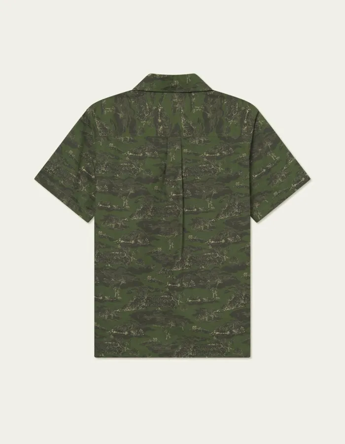 ShirtsOvershirts Men Les Deux Lesley Ruins AOP SS Shirt 8211 Chive GreenSummer Melon