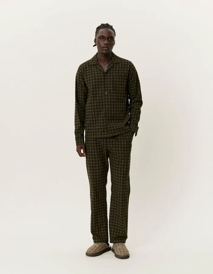 ShirtsOvershirts Men Les Deux Ludwig Flannel Pyjama Shirt and Pants 8211 RosinBlack