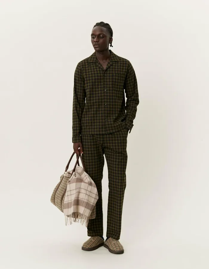 ShirtsOvershirts Men Les Deux Ludwig Flannel Pyjama Shirt and Pants 8211 RosinBlack