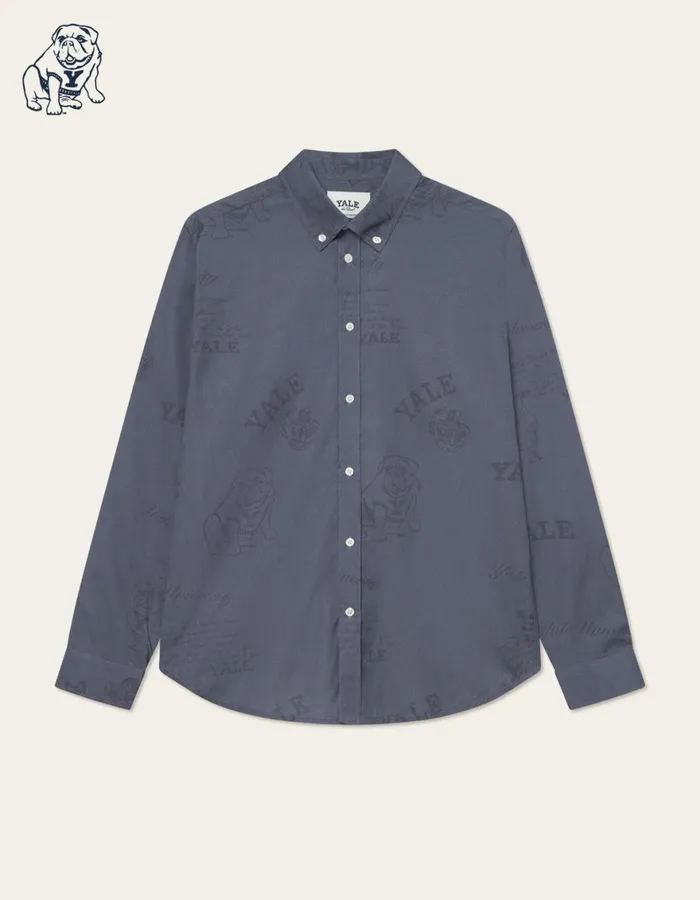 ShirtsOvershirts Men Les Deux Yale Satin Jacquard Shirt 8211 BlackBlack
