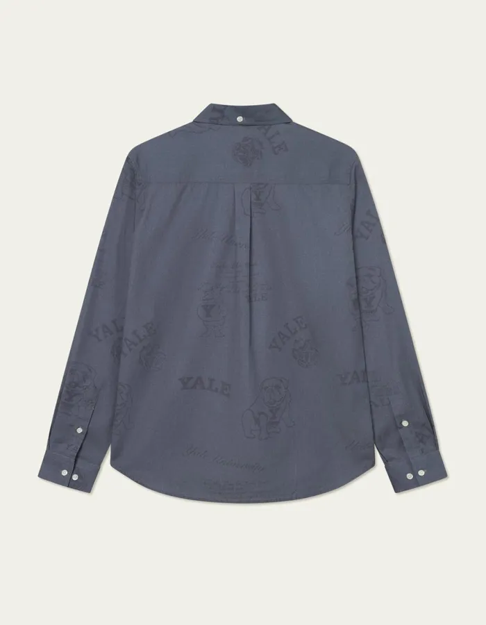 ShirtsOvershirts Men Les Deux Yale Satin Jacquard Shirt 8211 BlackBlack