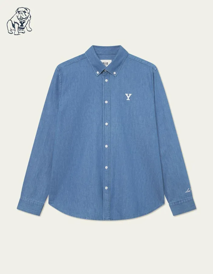 ShirtsOvershirts Men Les Deux Yale Y Denim Shirt 8211 Light Denim Blue
