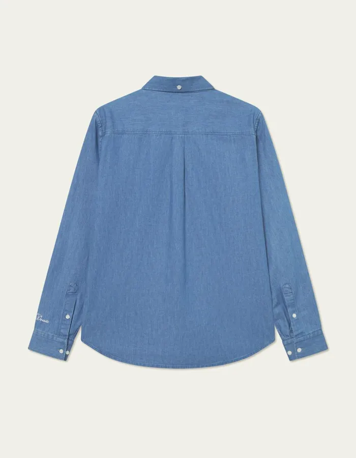 ShirtsOvershirts Men Les Deux Yale Y Denim Shirt 8211 Light Denim Blue