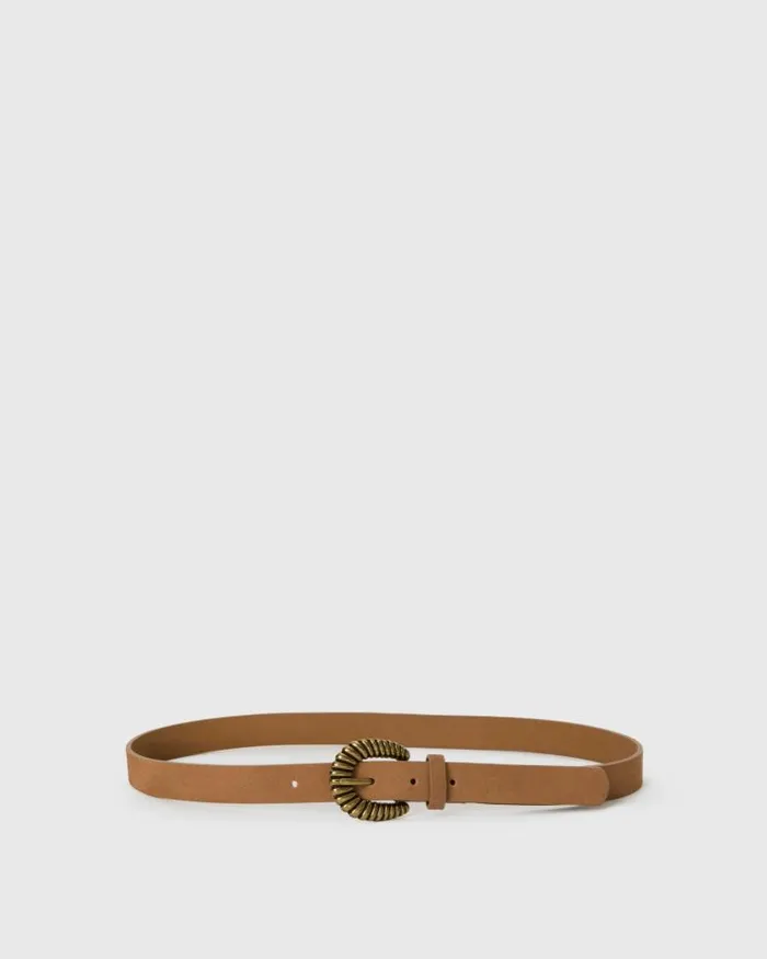 Shop Belts Women PAIGE Exclusive Blythe Belt 8211 Cognac Suede