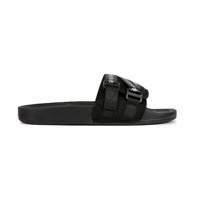 Shop Kappa Footwear Authentic Luria 1 Slides Black White