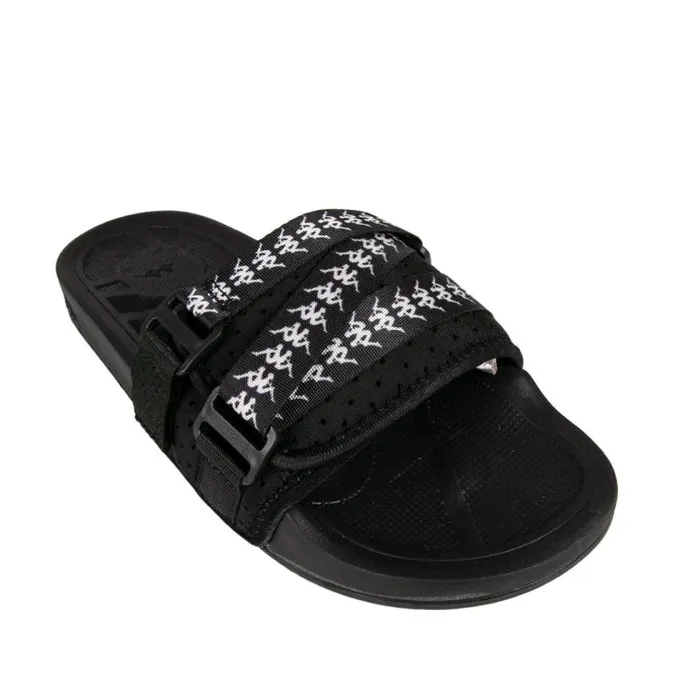 Shop Kappa Footwear Authentic Luria 1 Slides Black White