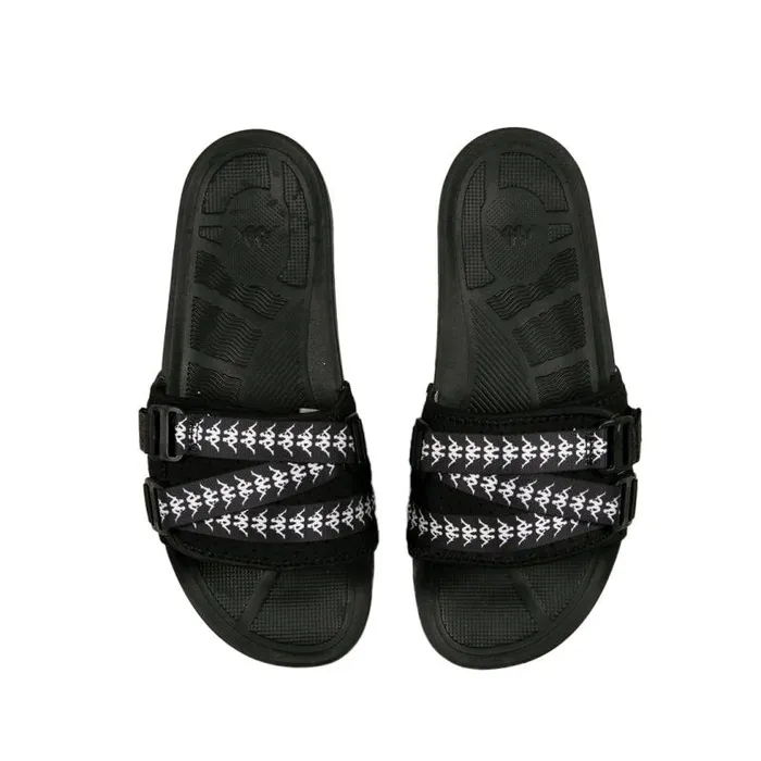Shop Kappa Footwear Authentic Luria 1 Slides Black White