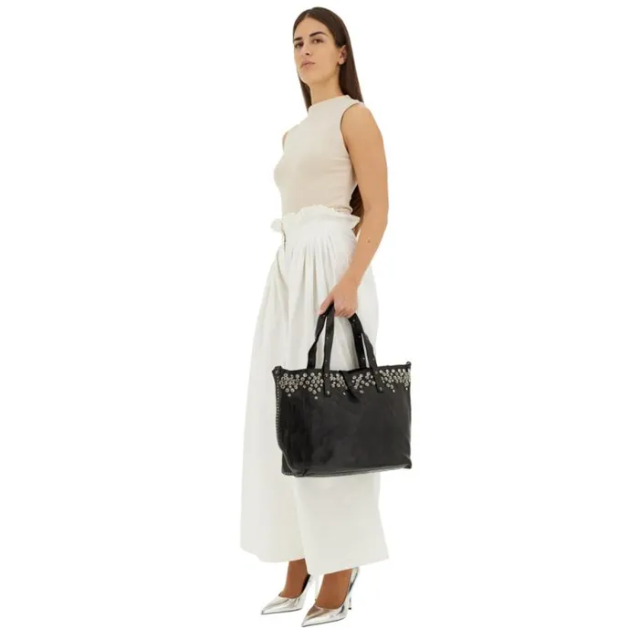 ShoppersTote Bags Women Campomaggi Bella Di Notte Black ShoppersTote Bags Women Campomaggi Bella Di Notte Black