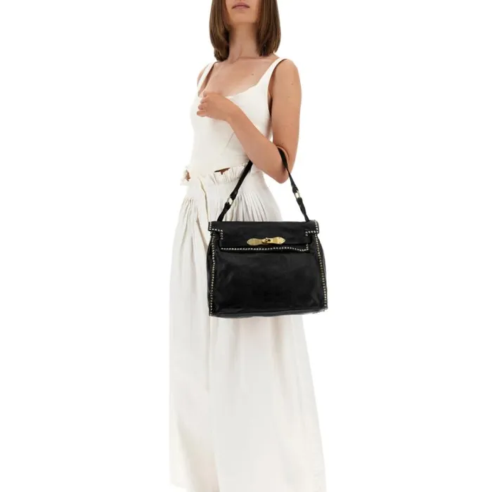 ShoppersTote Bags Women Campomaggi Kura Black ShoppersTote Bags Women Campomaggi Kura Black
