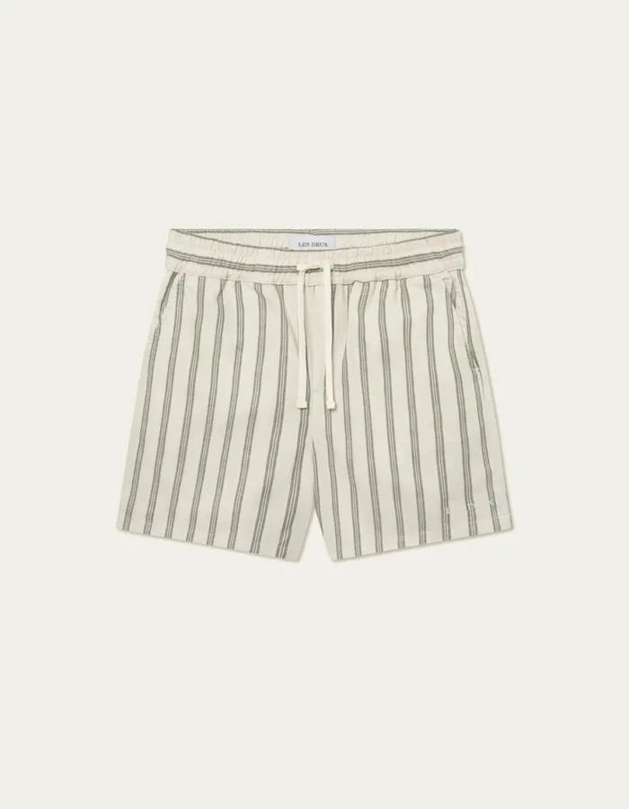 Shorts Men Les Deux Lawson Stripe Shorts 8211 IvoryChive Green