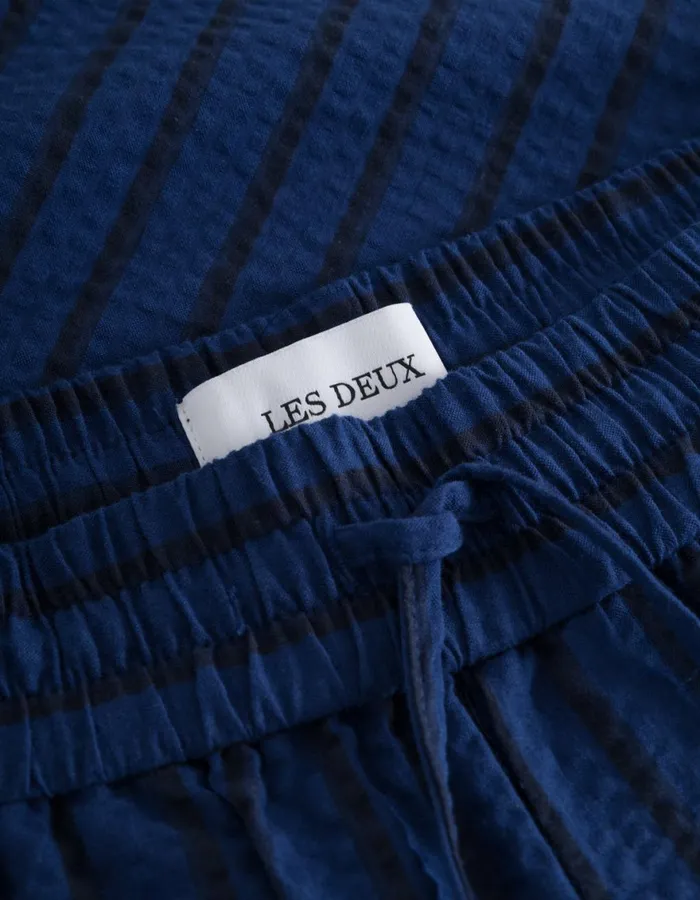 Shorts Men Les Deux Patrick Seersucker Shorts 8211 BlueprintDark Navy