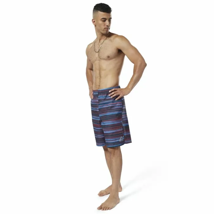 Shorts Mens Reebok Basic Printed Volley Shorts Blue Red
