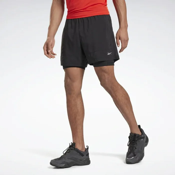 Shorts Mens Reebok Running Essentials TwoinOne Shorts Black