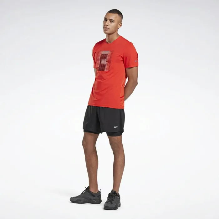 Shorts Mens Reebok Running Essentials TwoinOne Shorts Black