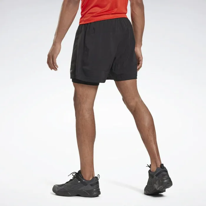 Shorts Mens Reebok Running Essentials TwoinOne Shorts Black