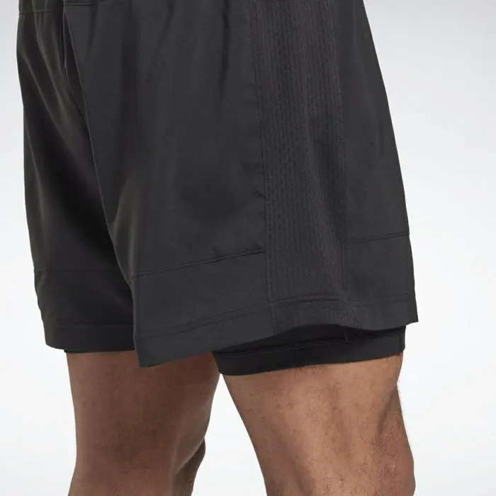 Shorts Mens Reebok Running Essentials TwoinOne Shorts Black