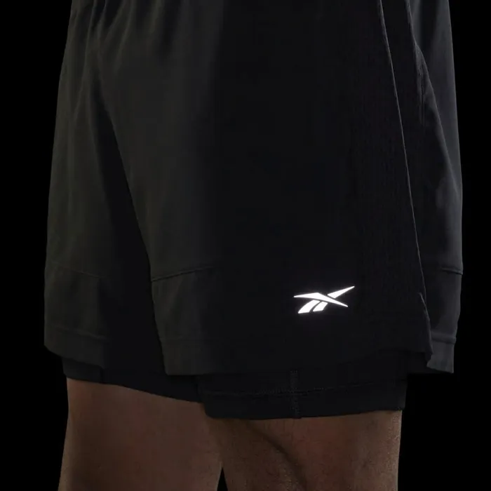 Shorts Mens Reebok Running Essentials TwoinOne Shorts Black