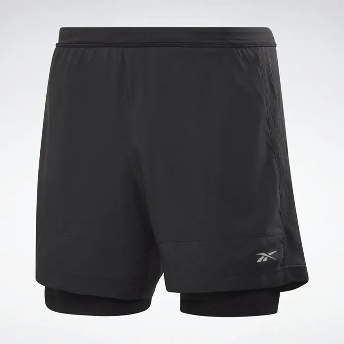 Shorts Mens Reebok Running Essentials TwoinOne Shorts Black