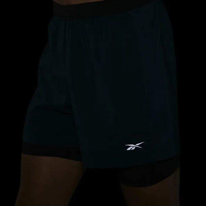 Shorts Mens Reebok Running Essentials TwoinOne Shorts Forest Green