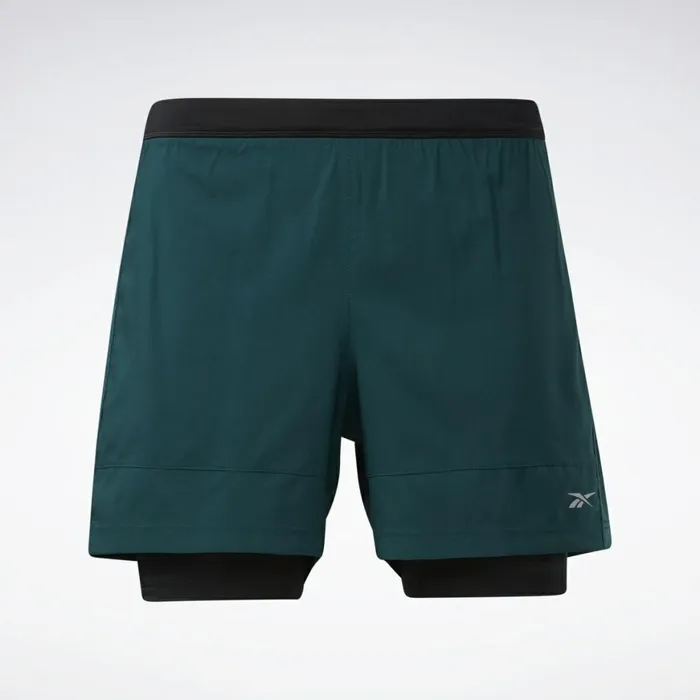 Shorts Mens Reebok Running Essentials TwoinOne Shorts Forest Green