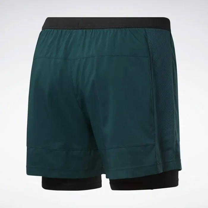 Shorts Mens Reebok Running Essentials TwoinOne Shorts Forest Green