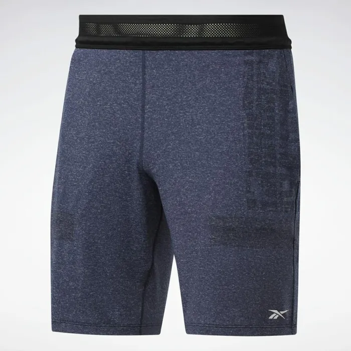 Shorts Mens Reebok United By Fitness 8Inch MyoKnit Seamless Shorts Vector Navy