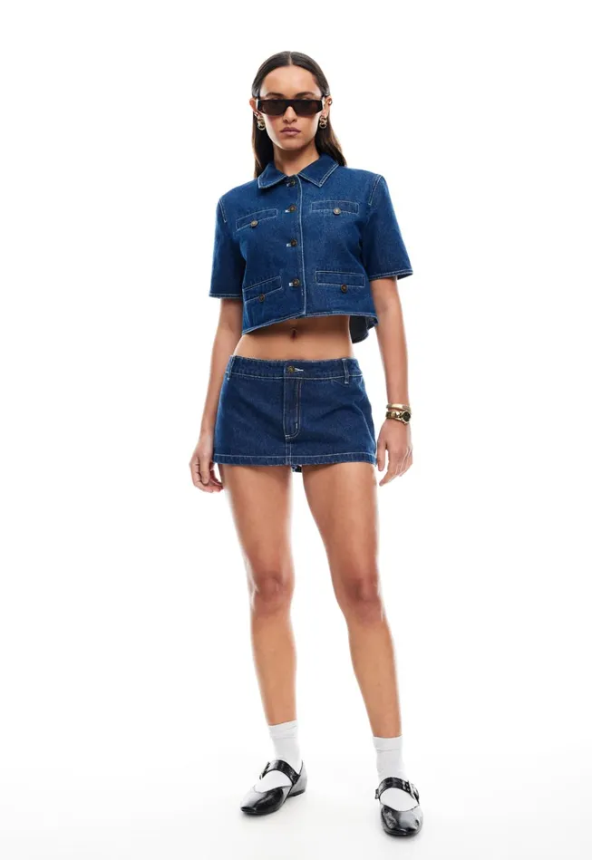 Shorts Women Lioness Fashion RHODE MINI Blue Denim