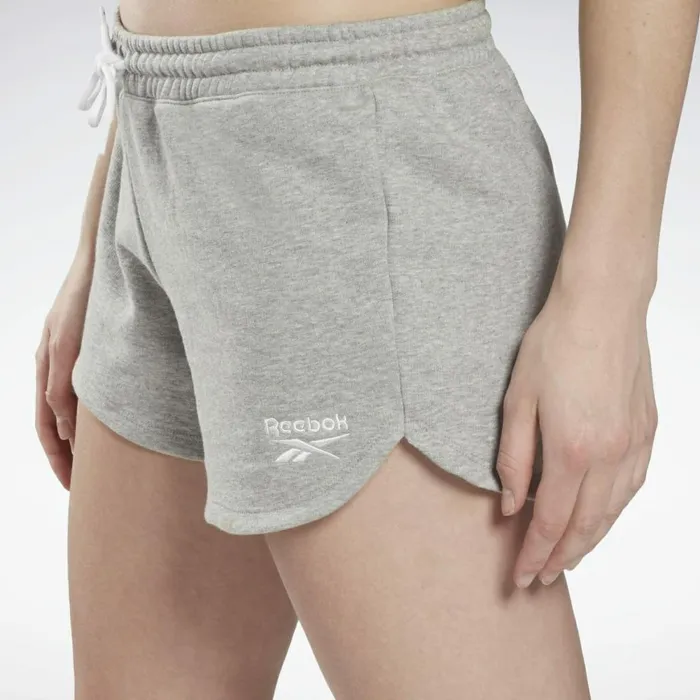 Shorts Womens Reebok Identity French Terry Shorts Medium Grey Heather White