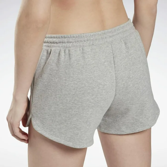 Shorts Womens Reebok Identity French Terry Shorts Medium Grey Heather White