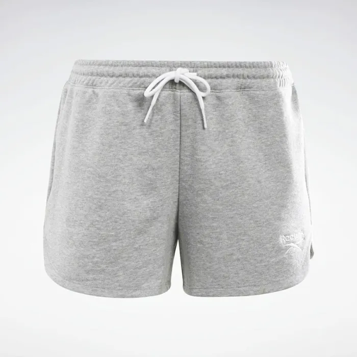 Shorts Womens Reebok Identity French Terry Shorts Medium Grey Heather White