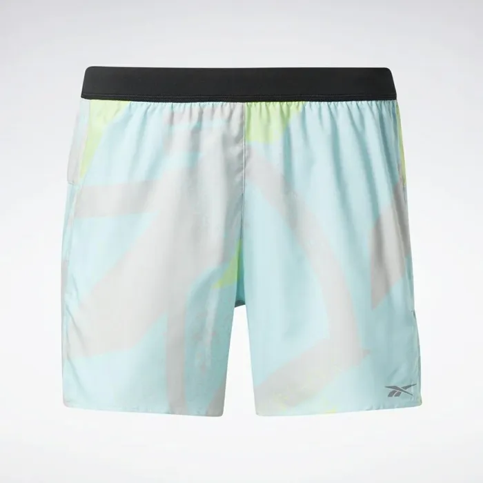 Shorts Womens Reebok Run Essentials Allover Print Shorts Digital Glow