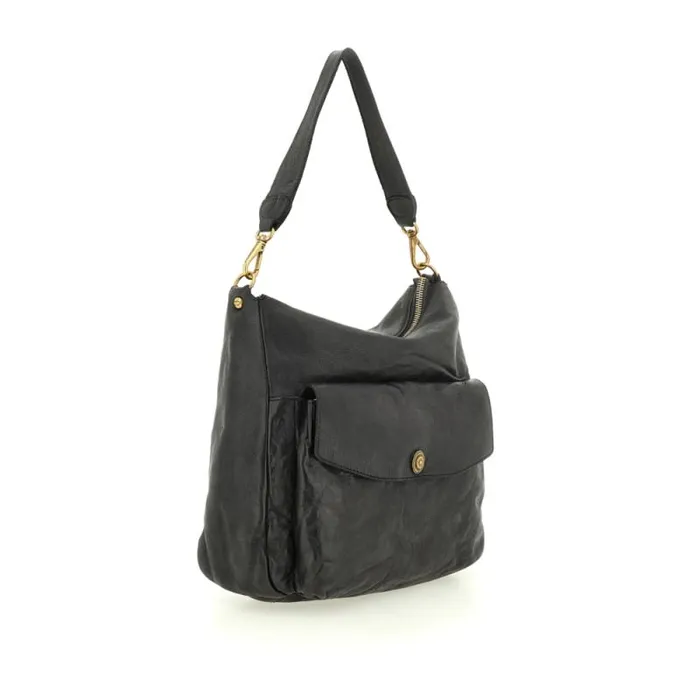ShoulderHobo Bag Women Campomaggi Ossidiana Black ShoulderHobo Bag Women Campomaggi Ossidiana Black