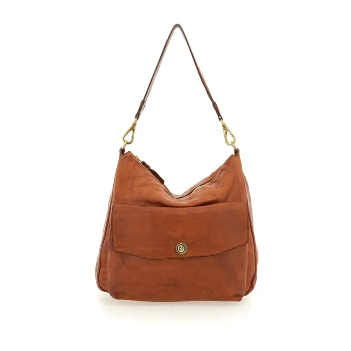 ShoulderHobo Bag Women Campomaggi Ossidiana Cognac