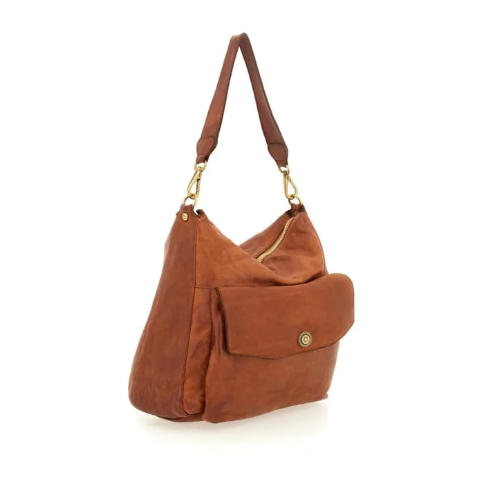 ShoulderHobo Bag Women Campomaggi Ossidiana Cognac ShoulderHobo Bag Women Campomaggi Ossidiana Cognac