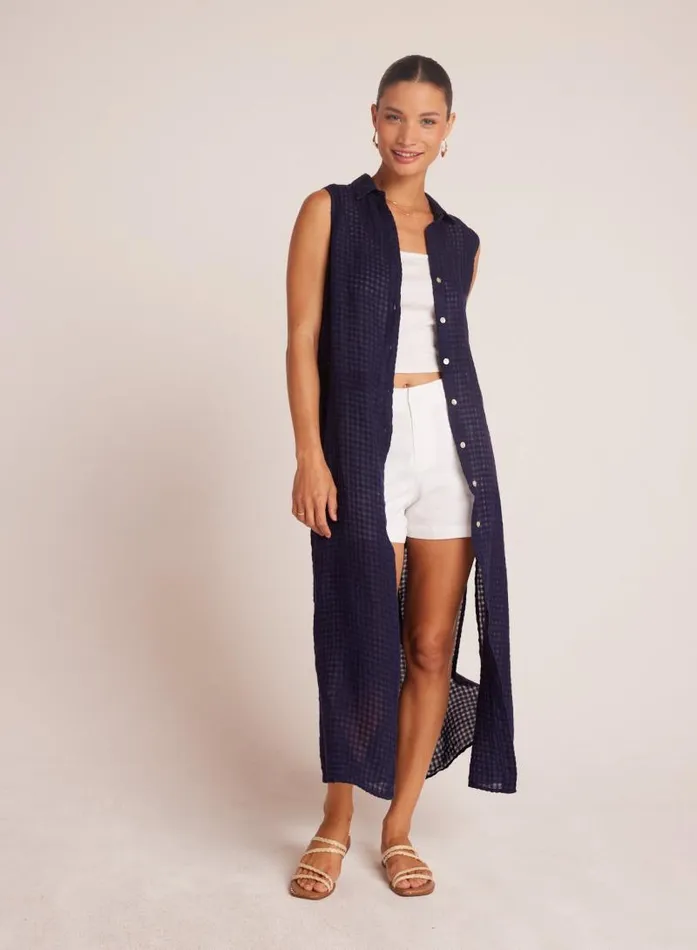 Side Slit Duster Dress 8211 Tropic Navy Women Bella Dahl Maxi Dresses