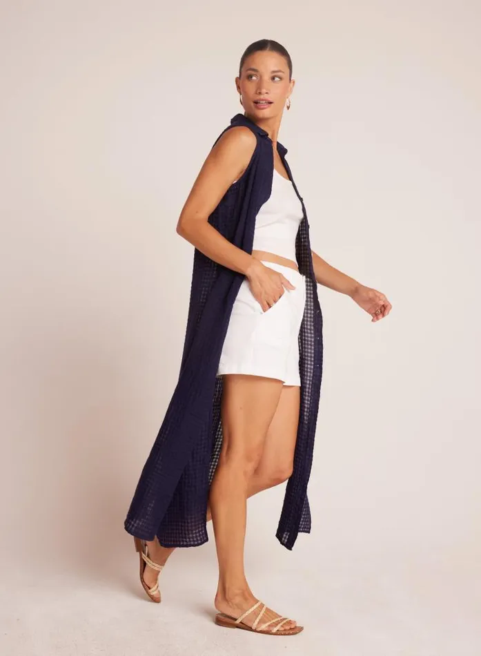Side Slit Duster Dress 8211 Tropic Navy Women Bella Dahl Maxi Dresses Side Slit Duster Dress 8211 Tropic Navy Women Bella Dahl Maxi Dresses