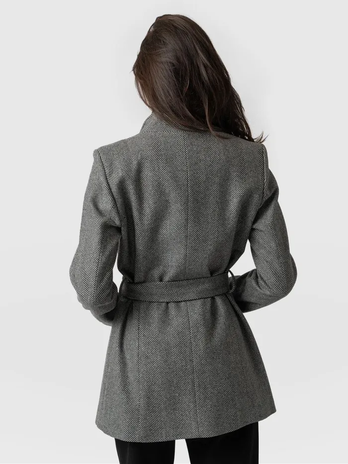Sienna Wrap Coat 8211 Chevron Chevron Women Saint And Sofia Coats and Jackets