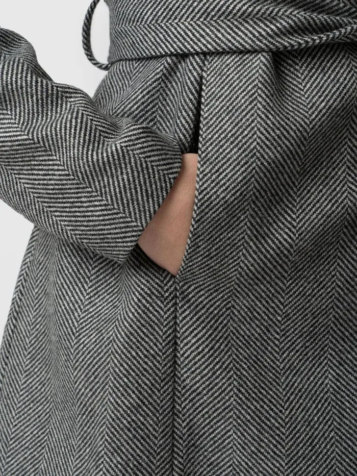 Sienna Wrap Coat 8211 Chevron Chevron Women Saint And Sofia Coats and Jackets