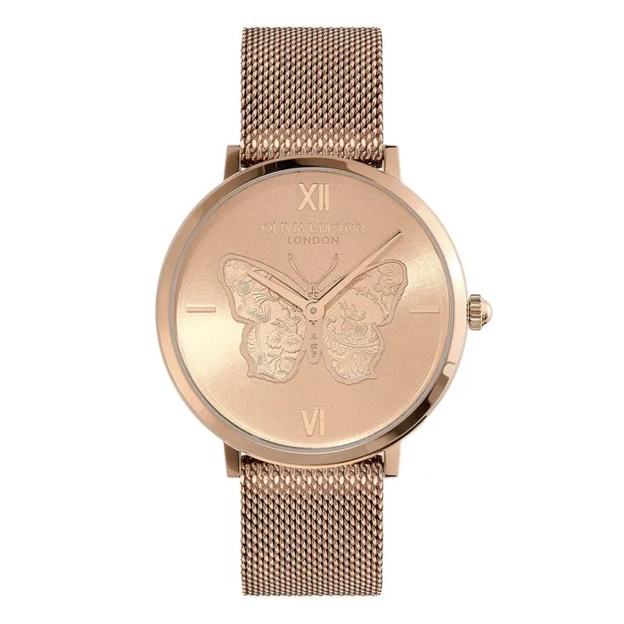 Signature Watches Women Olivia Burton 35mm Butterfly Ultra Slim Rose Gold Mesh Watch Signature Watches Women Olivia Burton 35mm Butterfly Ultra Slim Rose Gold Mesh Watch