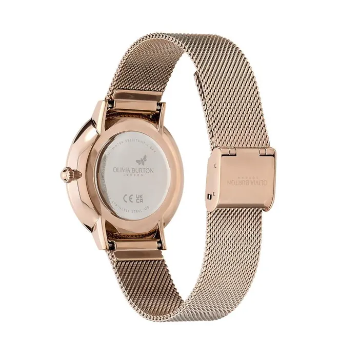 Signature Watches Women Olivia Burton 35mm Butterfly Ultra Slim Rose Gold Mesh Watch
