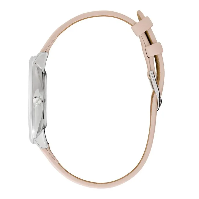 Signature Watches Women Olivia Burton 35mm Butterfly Ultra Slim Silver and Nude Leather Strap Watch