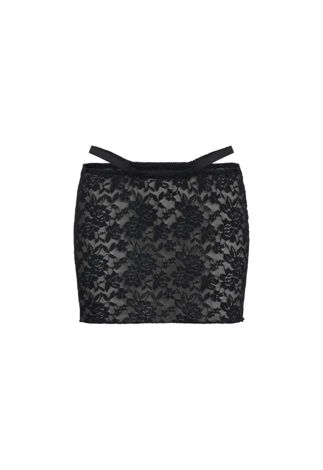 Skirts Women Lioness Fashion BLACK SWAN LACE MINI Onyx Skirts Women Lioness Fashion BLACK SWAN LACE MINI Onyx
