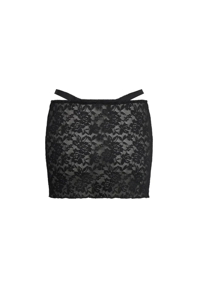 Skirts Women Lioness Fashion BLACK SWAN LACE MINI Onyx Skirts Women Lioness Fashion BLACK SWAN LACE MINI Onyx