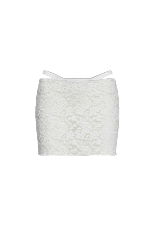 Skirts Women Lioness Fashion BLACK SWAN LACE MINI Porcelain Skirts Women Lioness Fashion BLACK SWAN LACE MINI Porcelain
