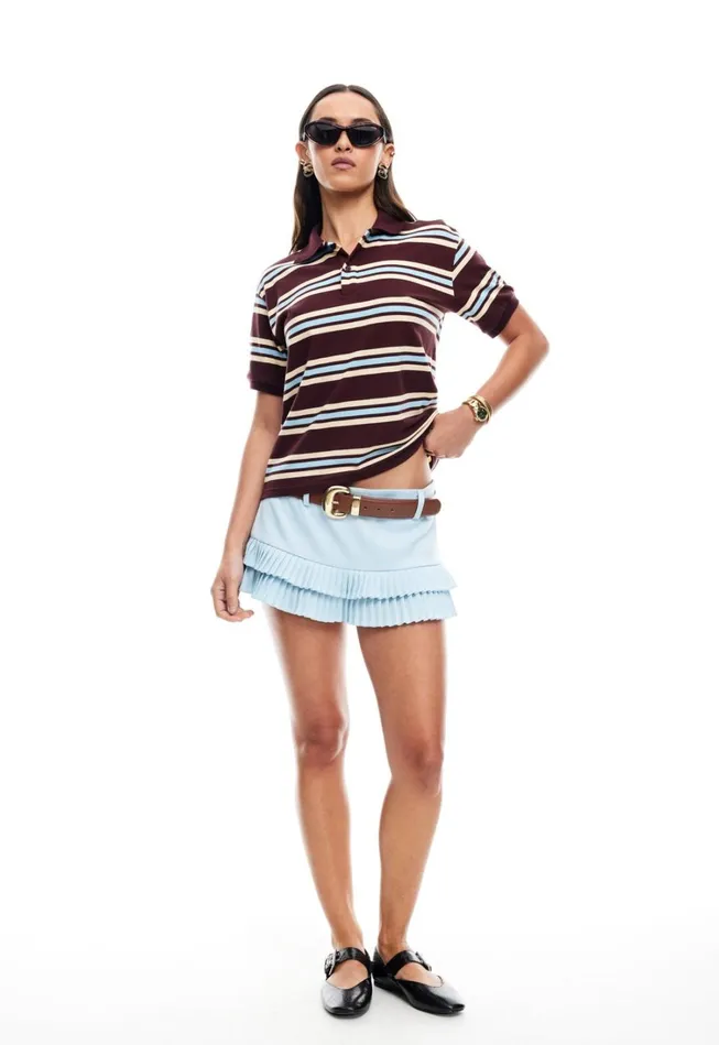 Skirts Women Lioness Fashion DOUBLE RUFFLE MINI SKORT Pale Blue Skirts Women Lioness Fashion DOUBLE RUFFLE MINI SKORT Pale Blue