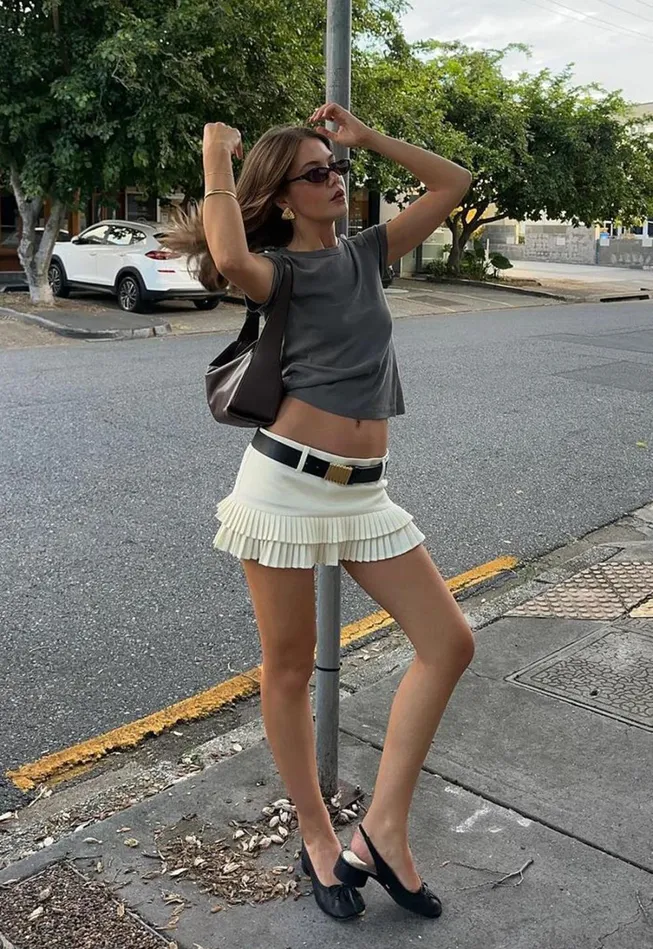 Skirts Women Lioness Fashion DOUBLE RUFFLE MINI SKORT Soft Lemon